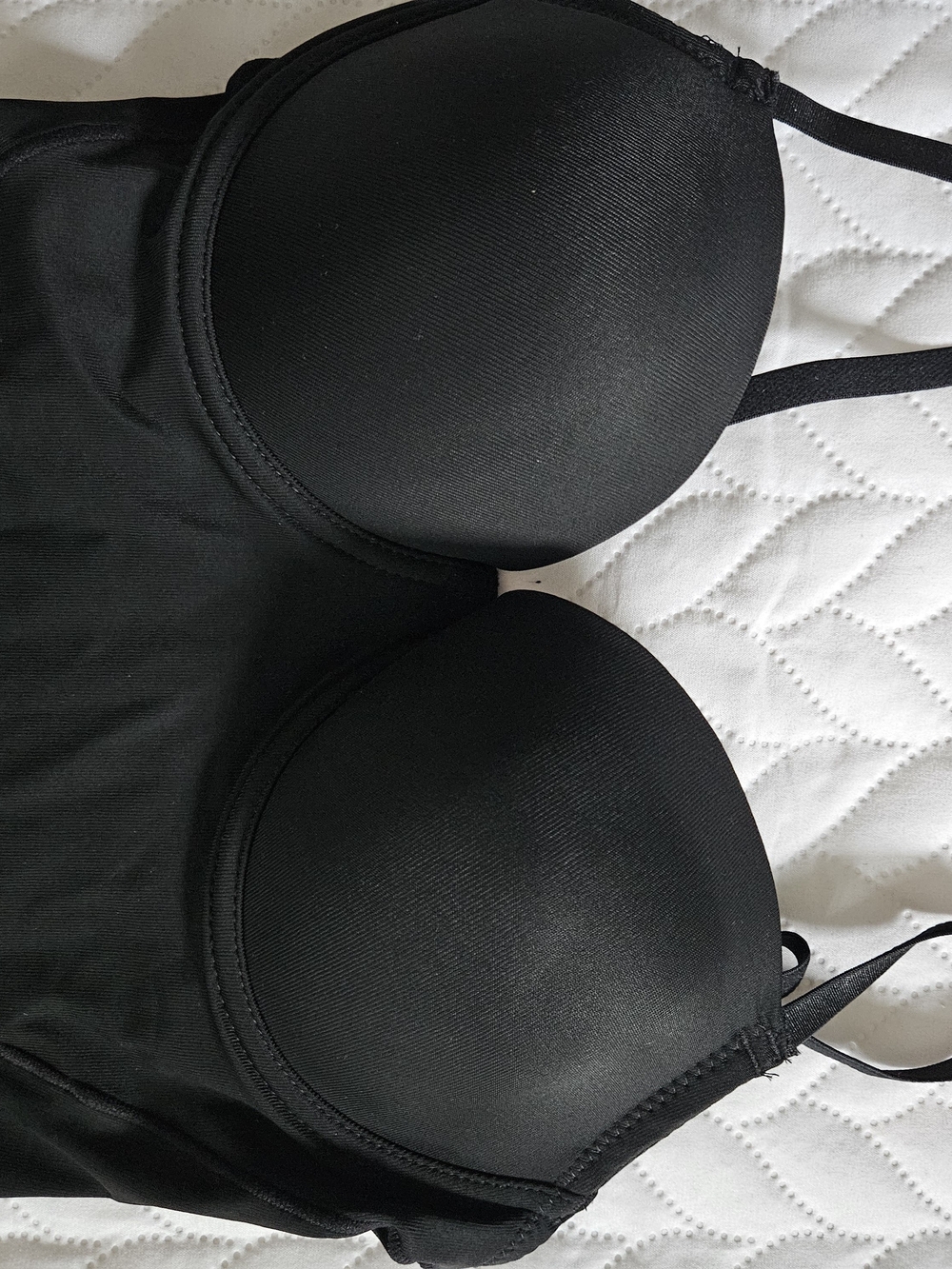 Black Seamless Contour Bodysuit  With Sheer Back Women Intimates